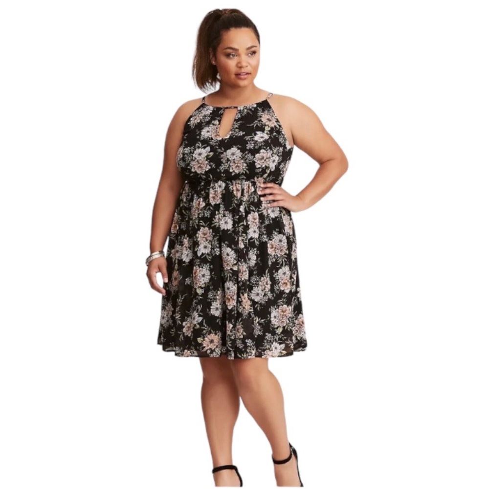 Torrid Floral Halter Neck Dress